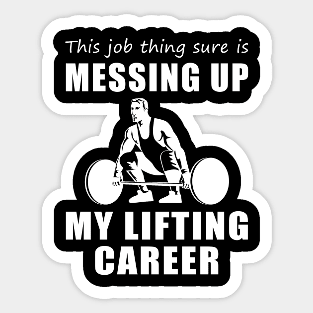 Lifting & Laughing: When Work Weights Down My Passion! Sticker by MKGift